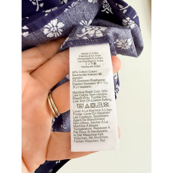 J Crew Factory | NWOT | Cotton poplin top in Riverbed Blue White | Sz M - Picture 5 of 8